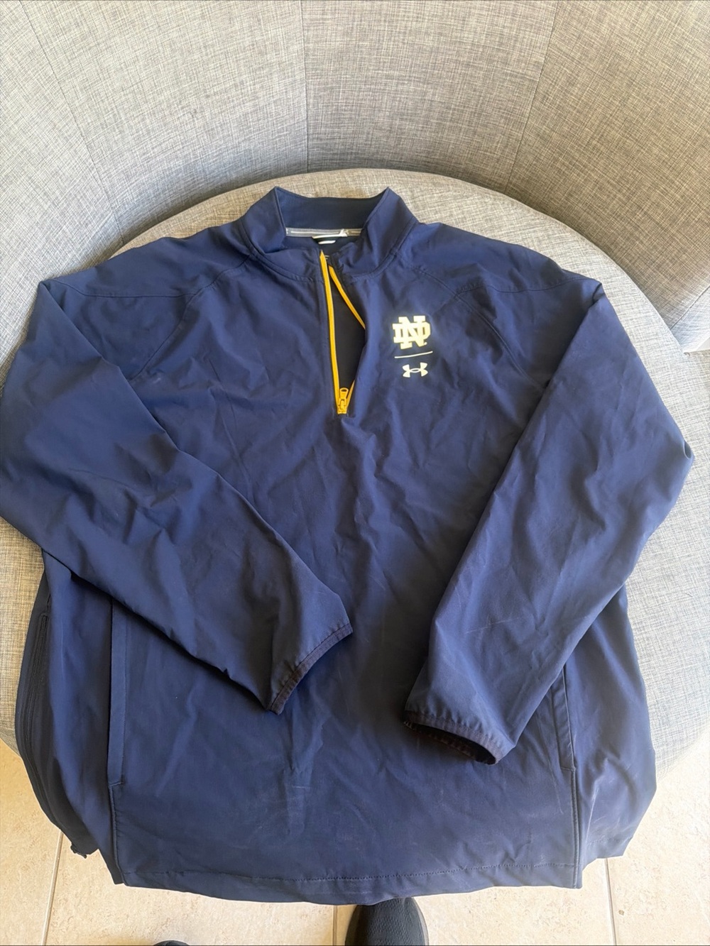 Under Armour Navy 1/4 Zip Pullover with Yellow Accents